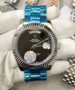Rolex Day Date Replica watches Black Dial Presidential Band
